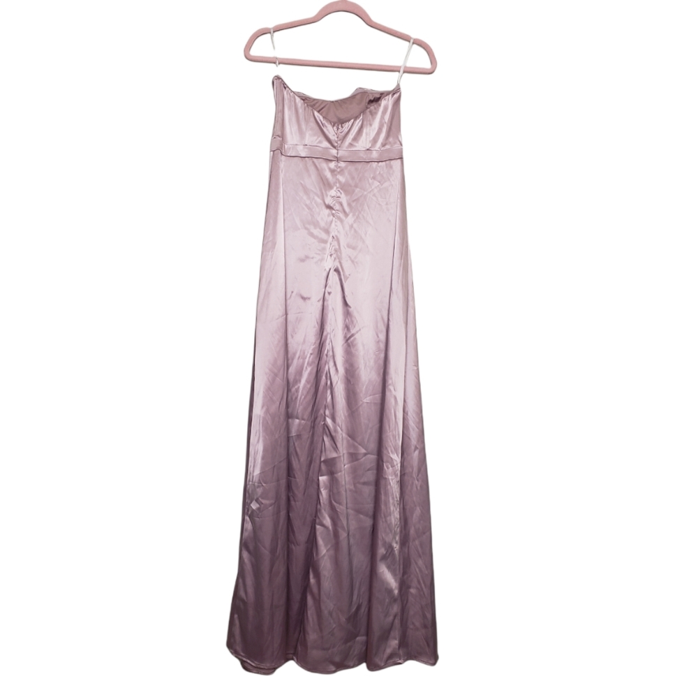 Lulus strapless satin gown light purple small - Picture 3 of 6
